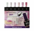 NEW!!PERFECT NAILS COLOR RUBBER BASE GEL - ROSE 4ML thumbnail