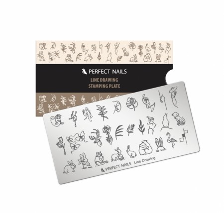 Perfect Nails STAMPING PLATE - LINE DRAWING