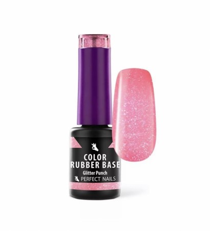 Perfect Nails COLOR RUBBER BASE GEL - GLITTER PUNCH 4ML