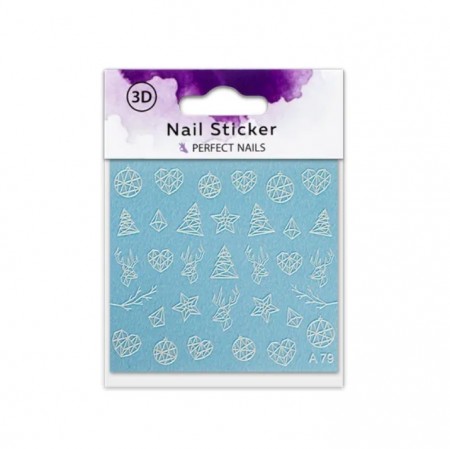 Perfect Nails Nail Sticker - 3D Geometric Christmas