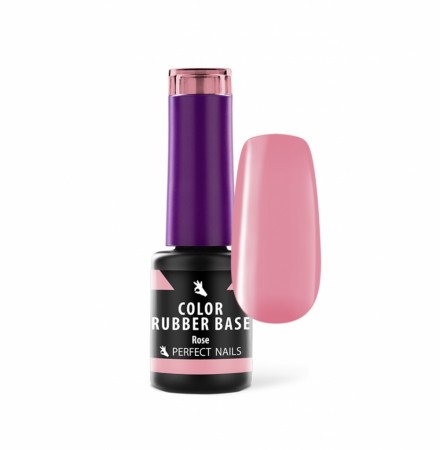 NEW!!PERFECT NAILS COLOR RUBBER BASE GEL - ROSE 4ML