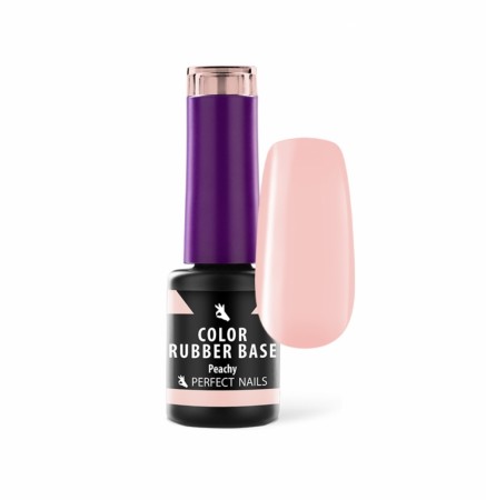 NEW!!PERFECT NAILS COLOR RUBBER BASE GEL - PEACHY 4ML