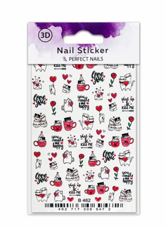 Perfect Nails Nail Sticker 3D-Love 2